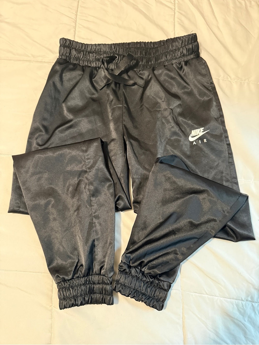 Nike Air Satin Joggers Women's M Black Track Pants Worn Once
